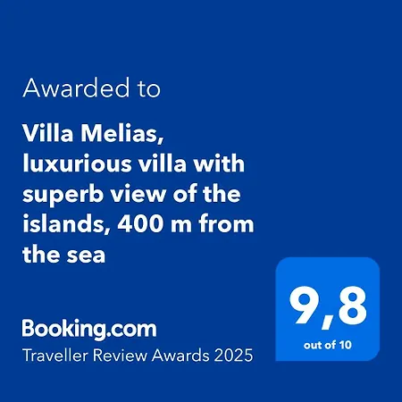 Willa Melias, Luxurious With Superb View Of The Islands, 400 M From The Sea